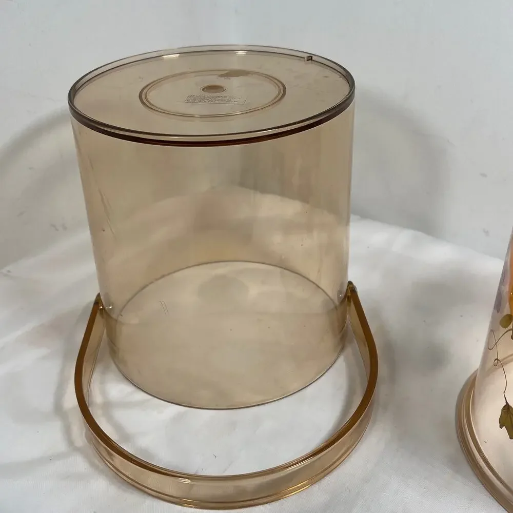 Vintage Lucite Acrylic Ice Bucket Tutti Fruitti Design Grapes Pears Plums MCM